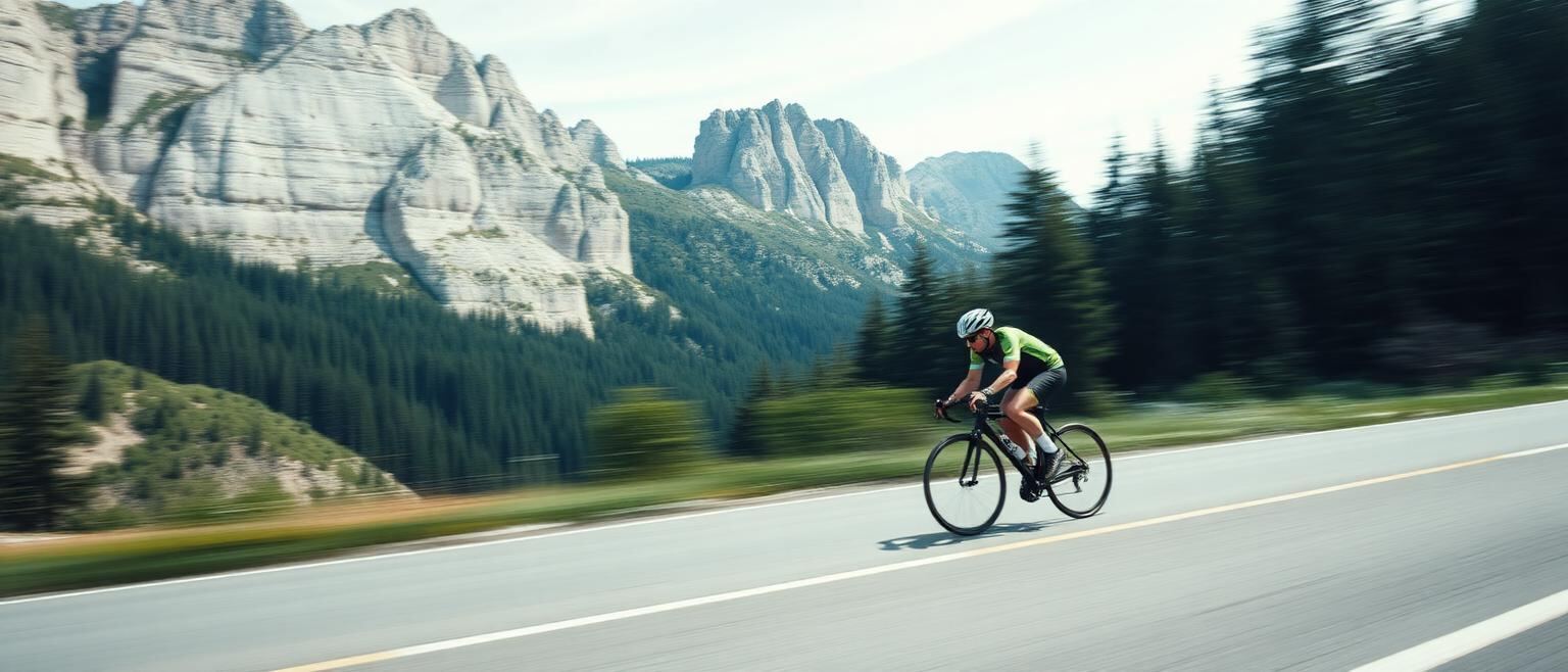 Radfahrer im Mitzieher vor den Kalkwänden der RAX Region